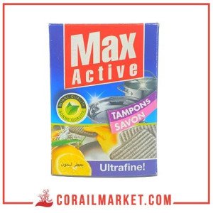 TAMPON LAINE ACIER SAVONNE max active 6 pieces