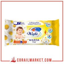 Lingettes nettoyantes parfumées  Wafa warda 72 lingettes