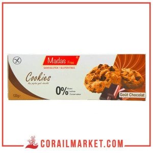 Cookies aux pépites chocolat goût chocolat sans gluten madas free 120 g