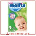 Couches bébé  Molfix N 03 (4-9 kg) 10 couches