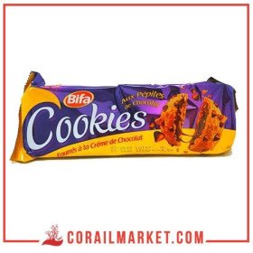 cookies fourrés à la crème de chocolat  et aux pépites de chocolat bifa 155 g