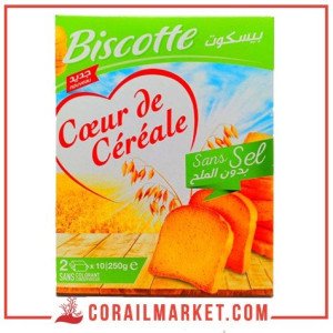 biscotte sans sel cœur de céréale  250 G
