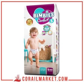 Couches bébé  Bimbies confort N 05 (12-25 kg) 40 Couches