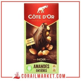 chocolat noir amandes entières cote d'or 180 g