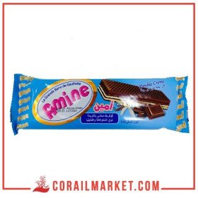 Gaufrettes cacaoté fourré crème cacao vanille-chocolat Amine 50 g