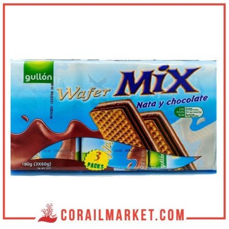 gaufrette à la crème chocolat et lait Mix gullon 180 g