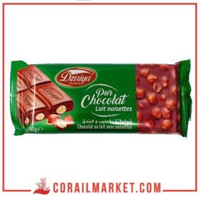 Chocolat au lait et noisettes dziriya 90 g
