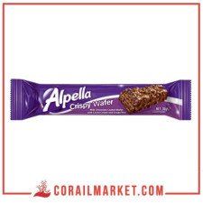 GAUFRETTES AU crème de chocolat enrobé de chocolat crispy wafer  alpella 32 g
