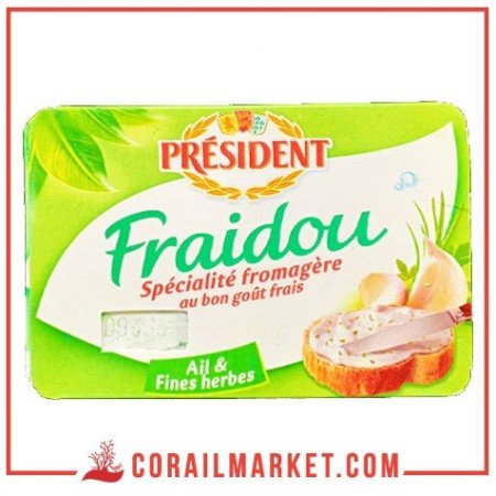 fromage à la crème ail et fines herbes fraidou président 150 g