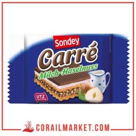 Gaufrette fourrée crème  de cacao et noisettes  carré sondey 25 g