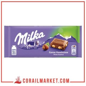 Chocolat aux noisettes entiers milka 100 g