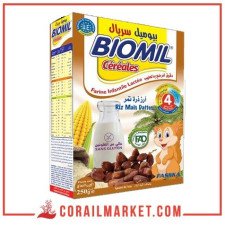 FARINE INFANTILE LACTÉE BIOMIL (RIZ,MAIS,dattes) "4 MOIS" 250 G