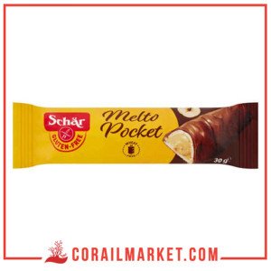 SCHAR - Barre ondulé fourrée à la crème de noisettes et recouverte d'un contenant de chocolat sans gluten 30 g