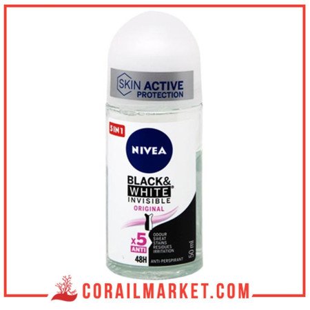 Nivea deodorant roll-on Black & white invisible original 50 ml.