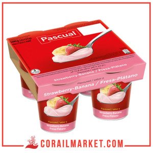 PASCUAL YAOURT SAVEUR FRAISE/BANANE 4 x 125 G.