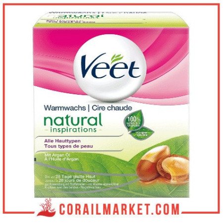 VEET Cire Chaude Naturelle Huile D'argan Tous Types De Peaux Veet dépilatoire 250 ml