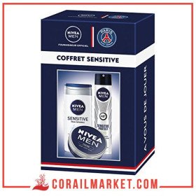nivea coffret gel douche + déodorant +creme sensitive