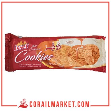 ISSER, COOKIES VANILLE GOUT CARAMEL AU PÉPITES DE VÉGECAO & CHOCOLAT 200G