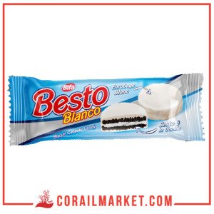 Besto Bifa Biscuit Cacaoté Enrobe Au Chocolat Blanc 95 G