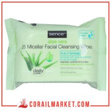 Sence Beauty Lingettes Démaquillantes Micellaire Aloe Vera 25 Pièces