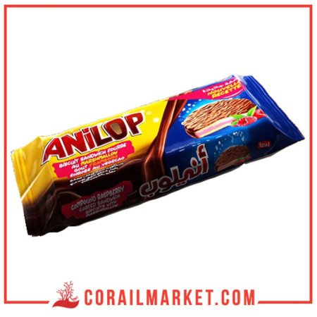 Anilop Igal Biscuit Au Marshmallow Framboise Enrobé Au Chocolat 160 G