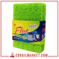 Abra fluo Tampons Abrasifs Verts 5 Pièces