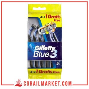 Gillette blue3 lot de 5 rasoirs jetables pour homme 4+1