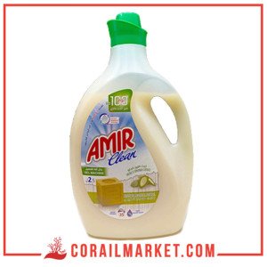 Amir Clean Lessive En Liquide Au Savon De Marseille Et Huile D'amande Douce 2,5 L