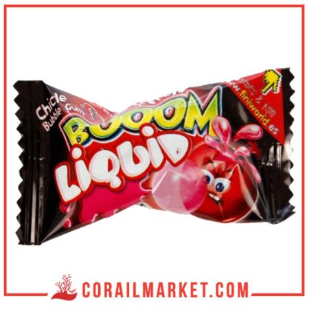 Chewing-gum super acidulé Fini Boom Fizzy Liquid, sans gélatine (goût fraise)