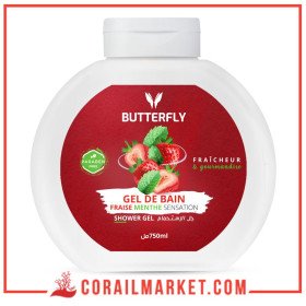 BUTTERFLY CRISTAL GEL DOUCHE FRAISE MENTH 750 ML