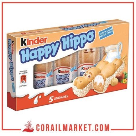 Biscuit fourré au chocolat blanc kinder happy hippo 104 g