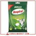 Bonbons sans gluten  goût Eucalyptus menthe respiral halls 150 g