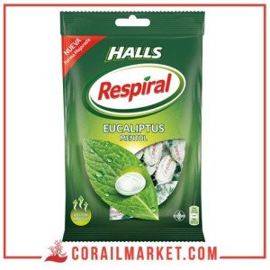 Bonbons sans gluten  goût Eucalyptus menthe respiral halls 150 g