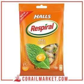 Bonbon sans gluten goût miel menthe respiral halls 150 g