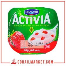 ياغورت بقطع الفراولة اكتيفيا  دانون 100غ